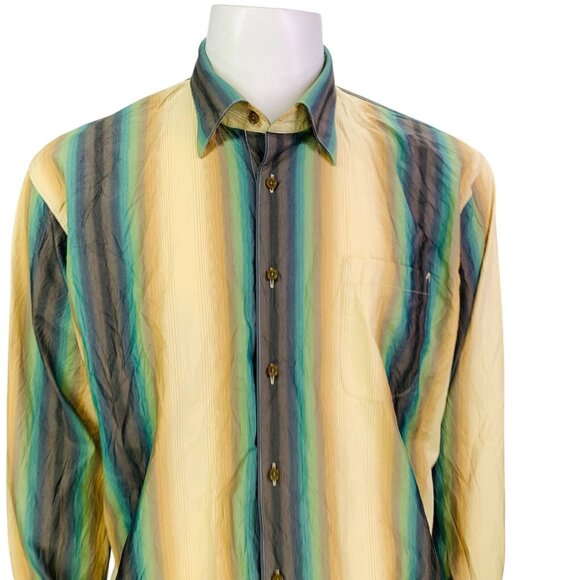 Tommy Bahama Jeans Mens Island Soft Shirt Silk Cotton Multicolor Stripe Size XL - Picture 4 of 12